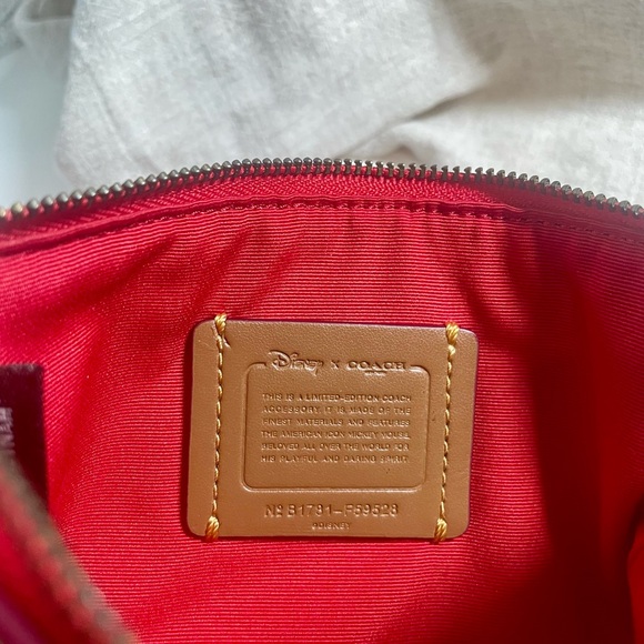 Disney X Coach Mickey Mouse Motorcycle Leather CornerZip Limited Edition NWOT - Picture 6 of 6